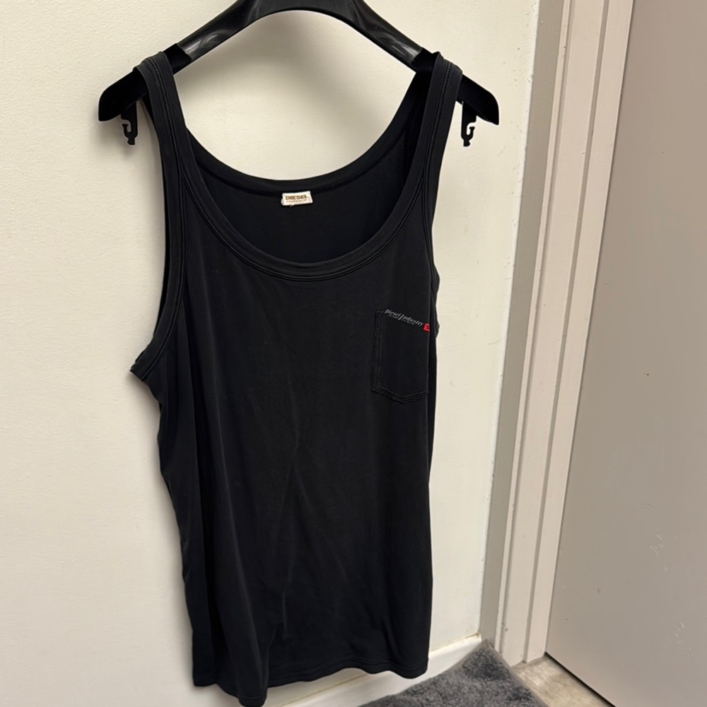 Vintage 90s Deisel Black Sleeveless tank top large - Picture 1 of 5